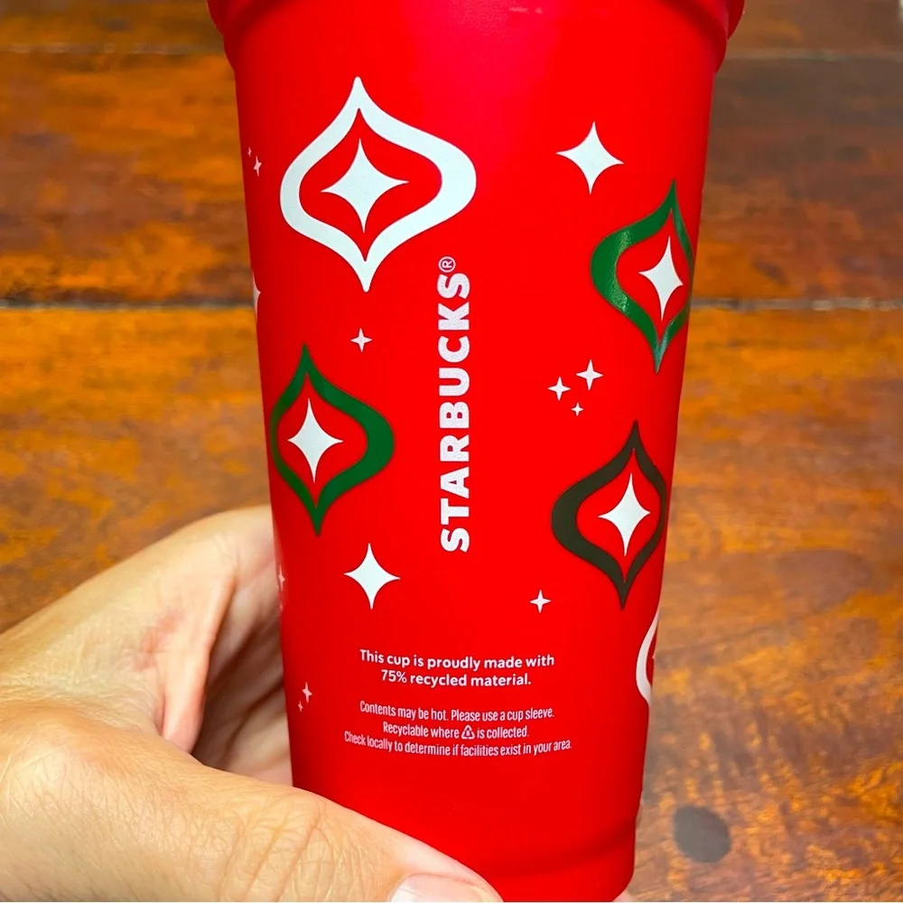 Starbucks Holiday/Christmas Red Plastic 16oz Travel Tumblers w/ Lid x3